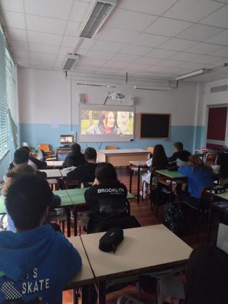 La classe 3B durante la proiezione