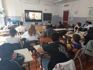 La classe 3C durante la proiezione
